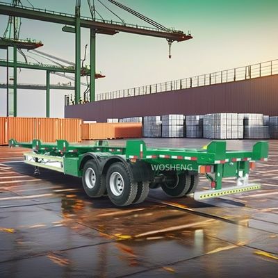 Leaf Spring 28ton/pc Steel Skeleton Semi Trailers for Container Transport at Harbor
