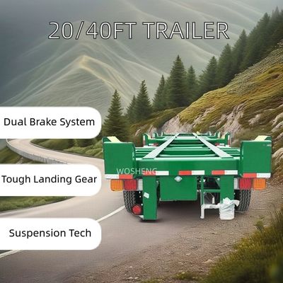 Leaf Spring 28ton/pc Steel Skeleton Semi Trailers for Container Transport at Harbor