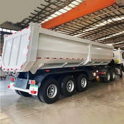 Dual Line Brake System 30-40 Cubic Meter Dump Trailer for Sand Stone Grain Transporting