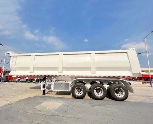 Dual Line Brake System 30-40 Cubic Meter Dump Trailer for Sand Stone Grain Transporting