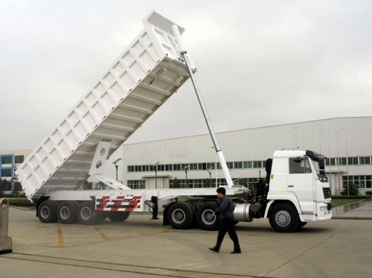 Dual Line Brake System 30-40 Cubic Meter Dump Trailer for Sand Stone Grain Transporting