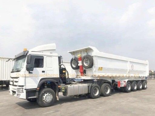 Dual Line Brake System 30-40 Cubic Meter Dump Trailer for Sand Stone Grain Transporting