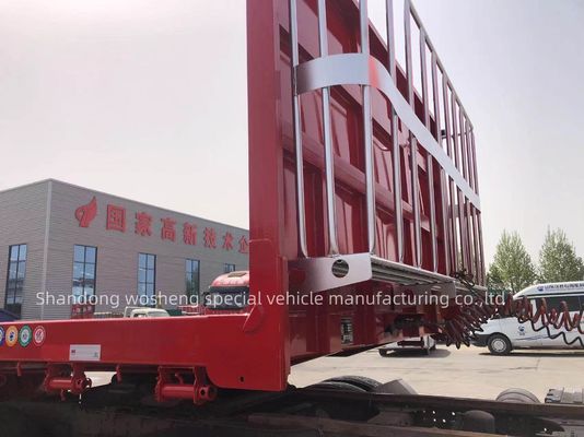 3 Axles 40ft Container Flatbed Trailer Flat Bed Semi Trailers for Excavator Transport