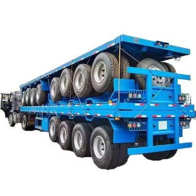 Flatbed Semi Trailer for Container Transport 3 Axles Tire 12R22.5 12400*2610*1550mm