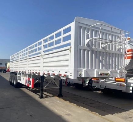 Truck Trailer High Fence Livestock Animal Cattle Stock Cargo Semi-Trailer with 3/4 Axle
