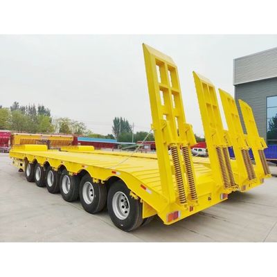 Air Drum Brake 4 Axle 60 70 80 Tons Lowbed Semi Trailer for Heavy Machinery Transport