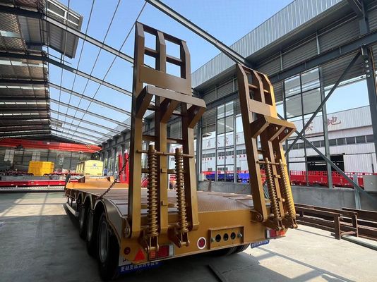 Air Drum Brake 4 Axle 60 70 80 Tons Lowbed Semi Trailer for Heavy Machinery Transport