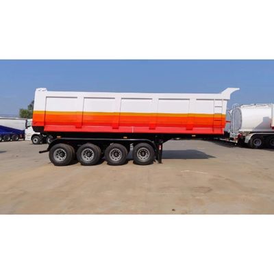 Direct Hydraulic Rock Mining Tipper Rear Dump Semi Trailer With Mechanical Suspension