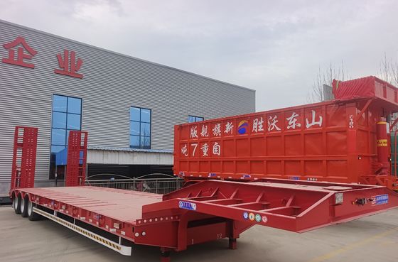 High Capacity 60-120ton Gooseneck Low Bed Semi Trailer with Good and 3-5 Axle Capacity