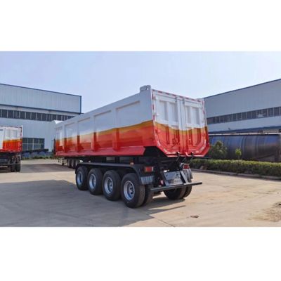 Direct Hydraulic Rock Mining Tipper Rear Dump Semi Trailer With Mechanical Suspension