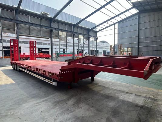 High Capacity 60-120ton Gooseneck Low Bed Semi Trailer with Good and 3-5 Axle Capacity