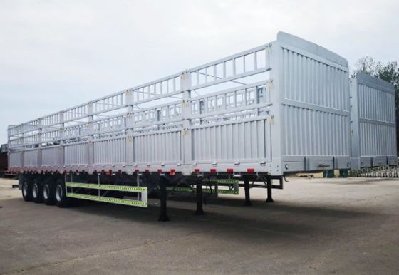 Truck Trailer Fence Semi Trailer for Transporting Fruit and Vegetable 50 Tons Capacity