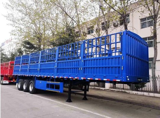 80T Side Wall Enclosed Trailer for Transporting Bulk Goods Fence Semi Trailer 3 Axles