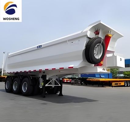 Customer's Request 3/4 Axles Hydraulic Rear Dump Semi Trailer for Sand Stone Transport
