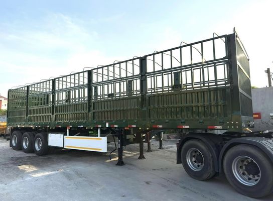3 Axles Semi Trailer Fence Cargo Trailer with Rim 8.00-20 and King Pin 3/5&quot; 90 at Nice