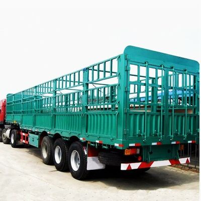 3 Axles Semi Trailer Fence Cargo Trailer with Rim 8.00-20 and King Pin 3/5&quot; 90 at Nice