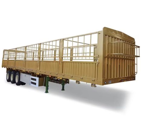 Q345B/T700 Main Beam 4 Axle Side Fence Semi Trailer for Bulk and Animal Transport