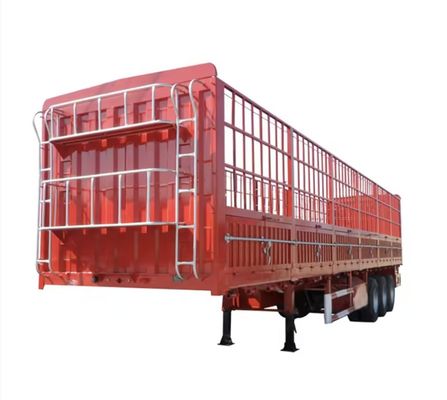 Q345B/T700 Main Beam 4 Axle Side Fence Semi Trailer for Bulk and Animal Transport