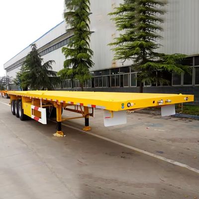 Directly Sells 3 Axle 50T Flatbed 40ft Container Trailer with Customization Options