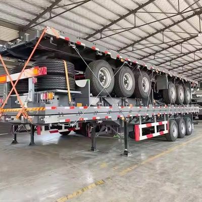 Directly Sells 3 Axle 50T Flatbed 40ft Container Trailer with Customization Options