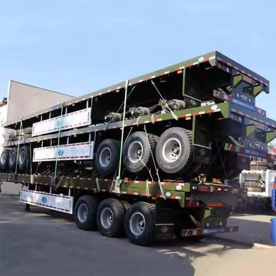Directly Sells 3 Axle 50T Flatbed 40ft Container Trailer with Customization Options
