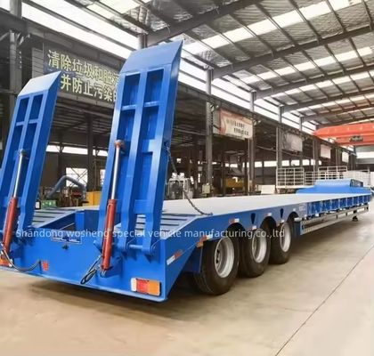 40ft Gooseneck Transport Heavy Machine Low Bed Semi Trailer with 3.5&quot; 90mm King Pin