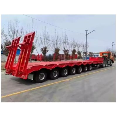 Steel 40-100TON Container Truck Trailer Gooseneck Low Loader Semi Trailer with 4 Axles