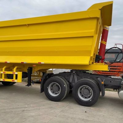 WOSHENG 40 Cubic Heavy Duty Tipper Hydraulic Rear Dump Tipping Trailer 3 Axle 4 Axle