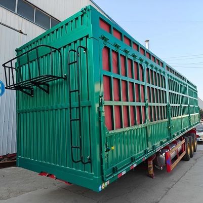 3 Axles Grid Trailer for Vegetable Bulk Cargo Transport Animal Carrier Semi-Trailer