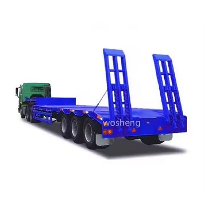 Steel 40-100TON Container Truck Trailer Gooseneck Low Loader Semi Trailer with 4 Axles