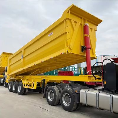 40 Cubic U Shape 3 Axle 4 Axles End Unload Hydraulic Tipper Rear Dump Semi Trailers