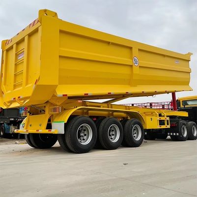 40 Cubic U Shape 3 Axle 4 Axles End Unload Hydraulic Tipper Rear Dump Semi Trailers