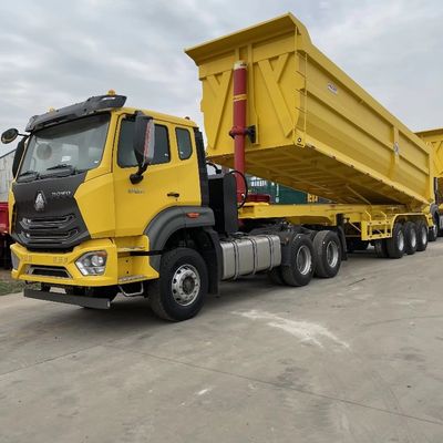40 Cubic U Shape 3 Axle 4 Axles End Unload Hydraulic Tipper Rear Dump Semi Trailers