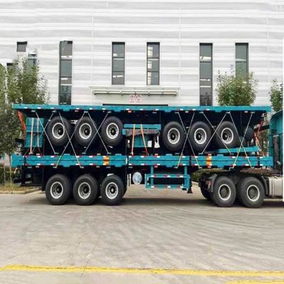 12400*2610*1550mm Truck Trailer Flatbed Semi Trailer for 40FT Container Transport