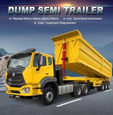 40 Cubic U Shape Hydraulic Tipper Rear Dump Semi Trailers for Truck Transportation