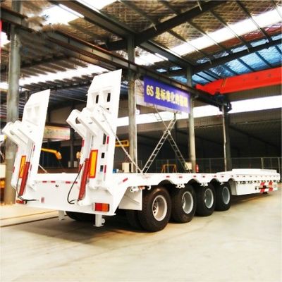 120T Capacity Low Bed Truck Semi Trailer Suspension Air or Mechanical with Guarantee
