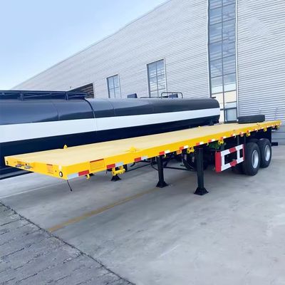12400*2610*1550mm Flatbed Semi Truck Container Trailer with Customizable Options