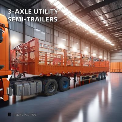 3 Axles 40-80ton Steel Utility Side Wall Open Livestock Vegetable Fence Truck Trailer