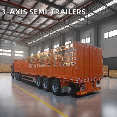 3 Axles 40-80ton Steel Utility Side Wall Open Livestock Vegetable Fence Truck Trailer