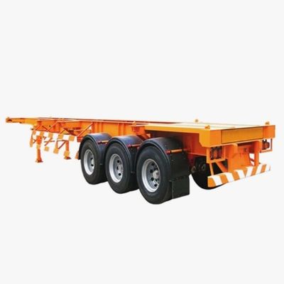 48FT Flatbed/Skeleton Terminal Port Container Shipping Trailer Truck with Main Beam Q345B