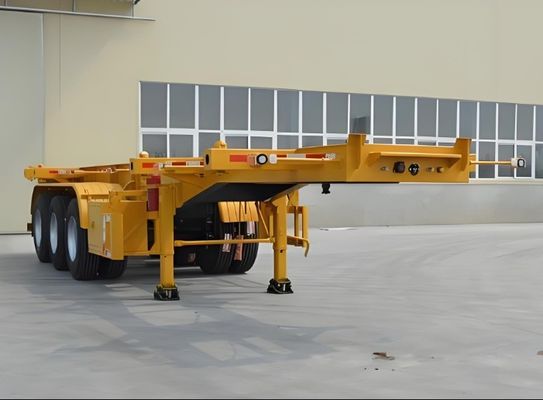 20ft 40ft 45ft Container Skeleton Semi Trailer Tare Weight 6.5 tons Landing Gear 28ton/pc