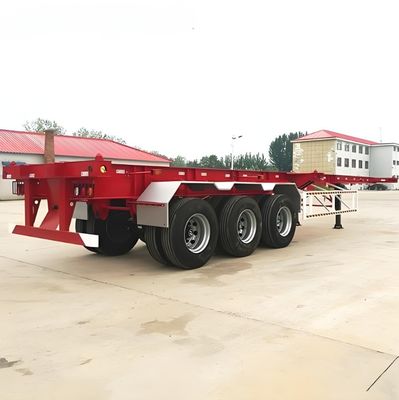 20ft 40ft 45ft Container Skeleton Semi Trailer Tare Weight 6.5 tons Landing Gear 28ton/pc