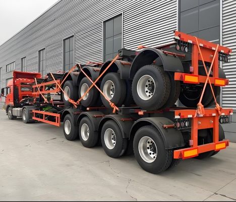20ft 40ft 45ft Container Skeleton Semi Trailer Tare Weight 6.5 tons Landing Gear 28ton/pc