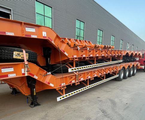 40-120T Heavy Duty Capacity Low Loader Semi Trailer with Swivel or Steering Axle