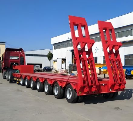 40-120T Heavy Duty Capacity Low Loader Semi Trailer with Swivel or Steering Axle