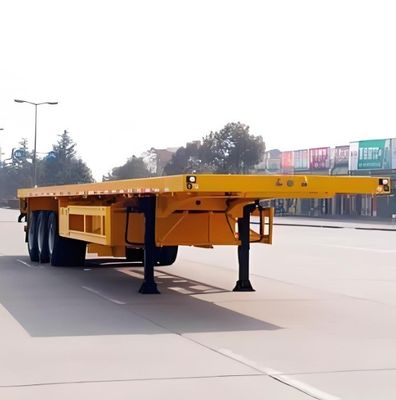 3 Axle 20ft 40ft Flatbed Container Trailer with Q345b Main Beam and Customization