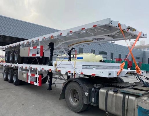 3 Axle 20ft 40ft Flatbed Container Trailer with Q345b Main Beam and Customization