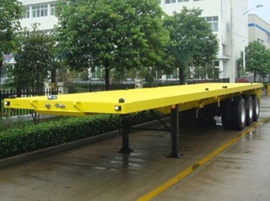 3 Axle 20ft 40ft Flatbed Container Trailer with Q345b Main Beam and Customization