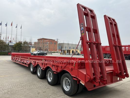 40-120T Heavy Duty Capacity Low Loader Semi Trailer with Swivel or Steering Axle