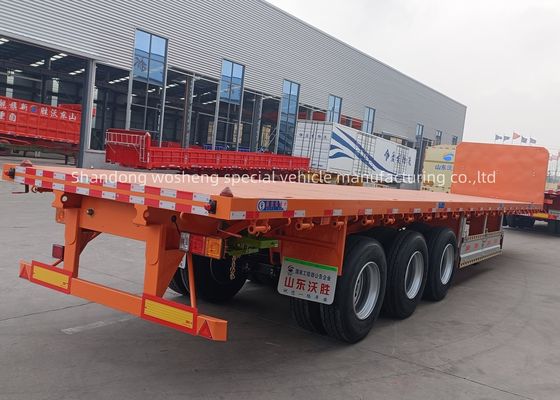 3 Axle 20ft 40ft Flatbed Container Trailer with Q345b Main Beam and Customization